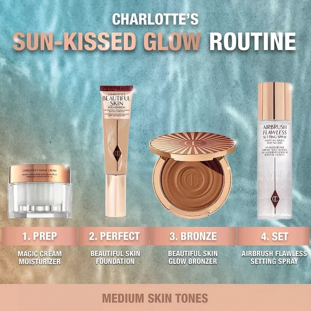 Charlotte Tilbury Fair Beautiful Skin Sun-Kissed Glow Cream Bronzer-sweatproof